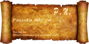 Paszeka Nóra névjegykártya